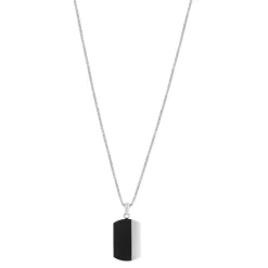 Collier acier plaque noire 55 cm