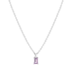 Collier argent 925 améthyste et topaze blanche 45cm