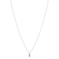 Collier argent 925 améthyste et topaze blanche 45cm