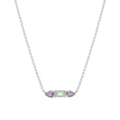 Collier argent 925 améthystes 45cm