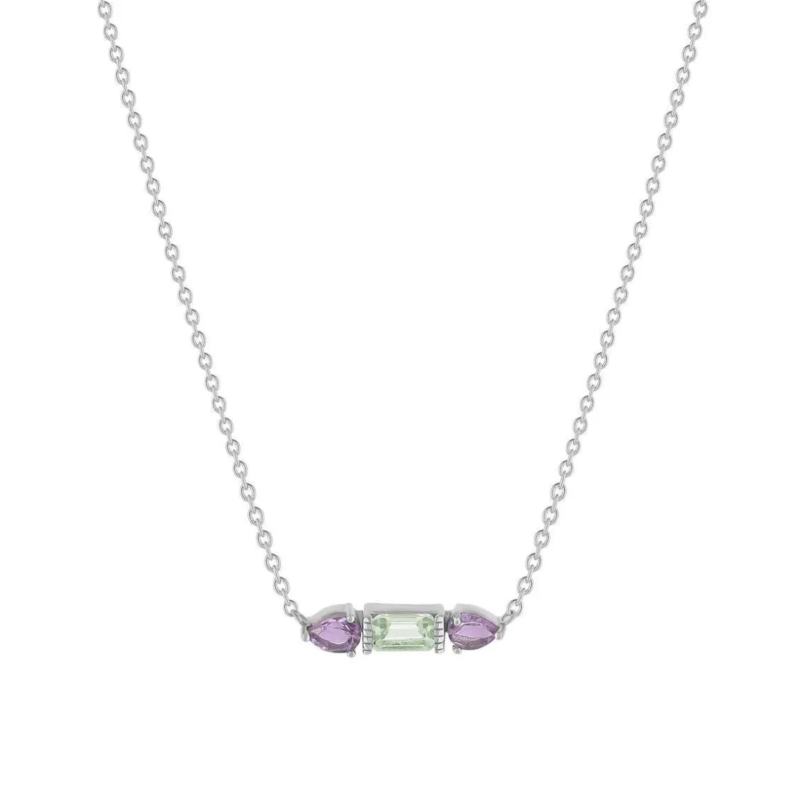 Collier argent 925 améthystes 45cm