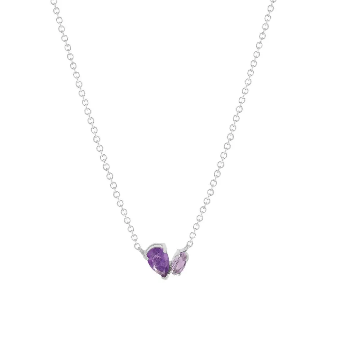 Collier argent 925 améthystes 45cm