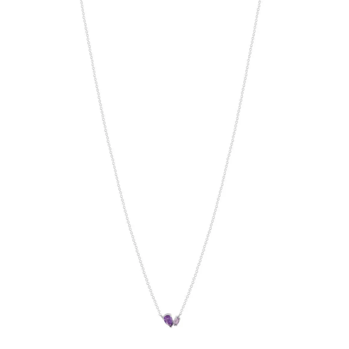 Collier argent 925 améthystes 45cm