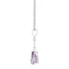 Collier argent 925 améthyste taille poire et zirconias 45 cm
