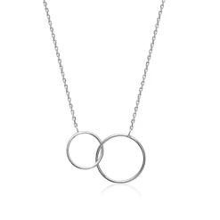 Collier argent 925 anneaux entrelacés 45 cm