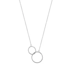 Collier argent 925 anneaux entrelacés 45 cm