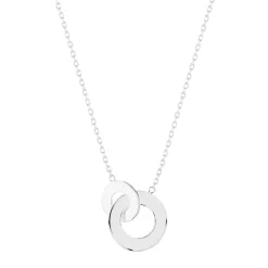 Collier argent 925 anneaux entrelacés personnalisables 45 cm
