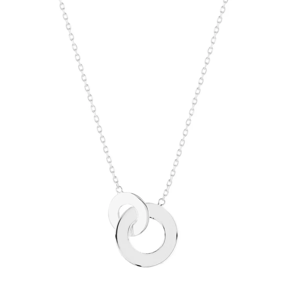 Collier argent 925 anneaux entrelacés personnalisables 45 cm
