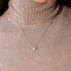 Collier argent 925 cercle zirconias perle de culture de Chine 45 cm