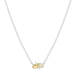 Collier argent 925 citrines et zirconias 45cm