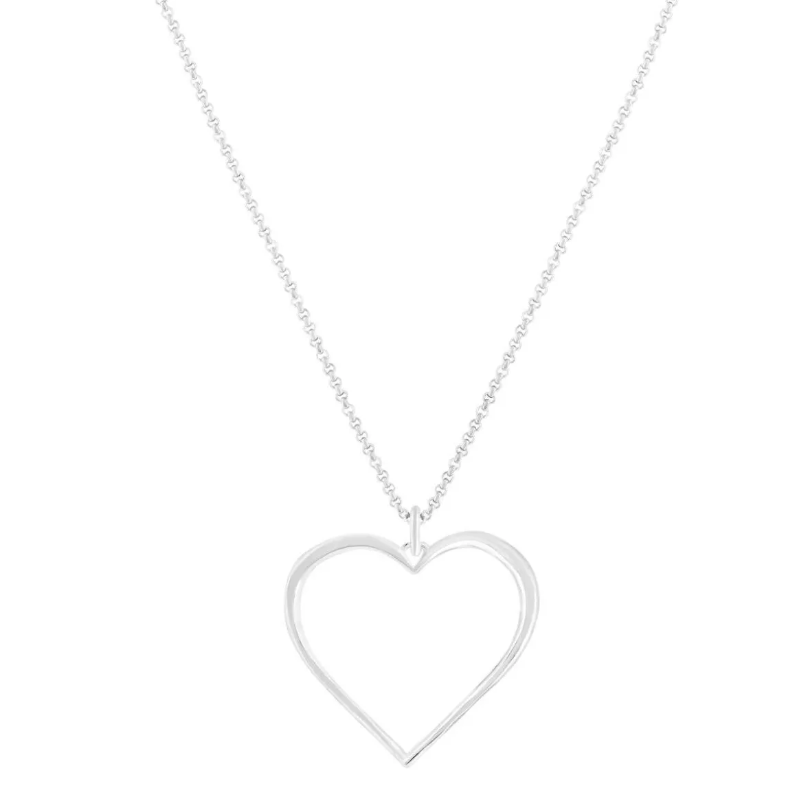 Collier argent 925 coeur 44 cm