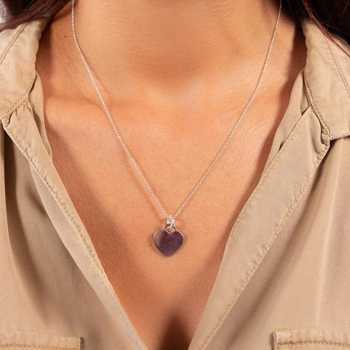 Collier argent 925 coeur 50cm