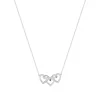 Collier argent 925 coeurs entrelacés zirconias blanc rouge et vert 44,5 cm