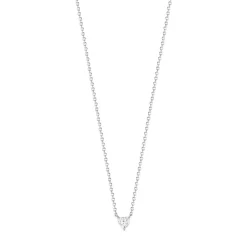 Collier argent 925 coeur zirconia 45 cm