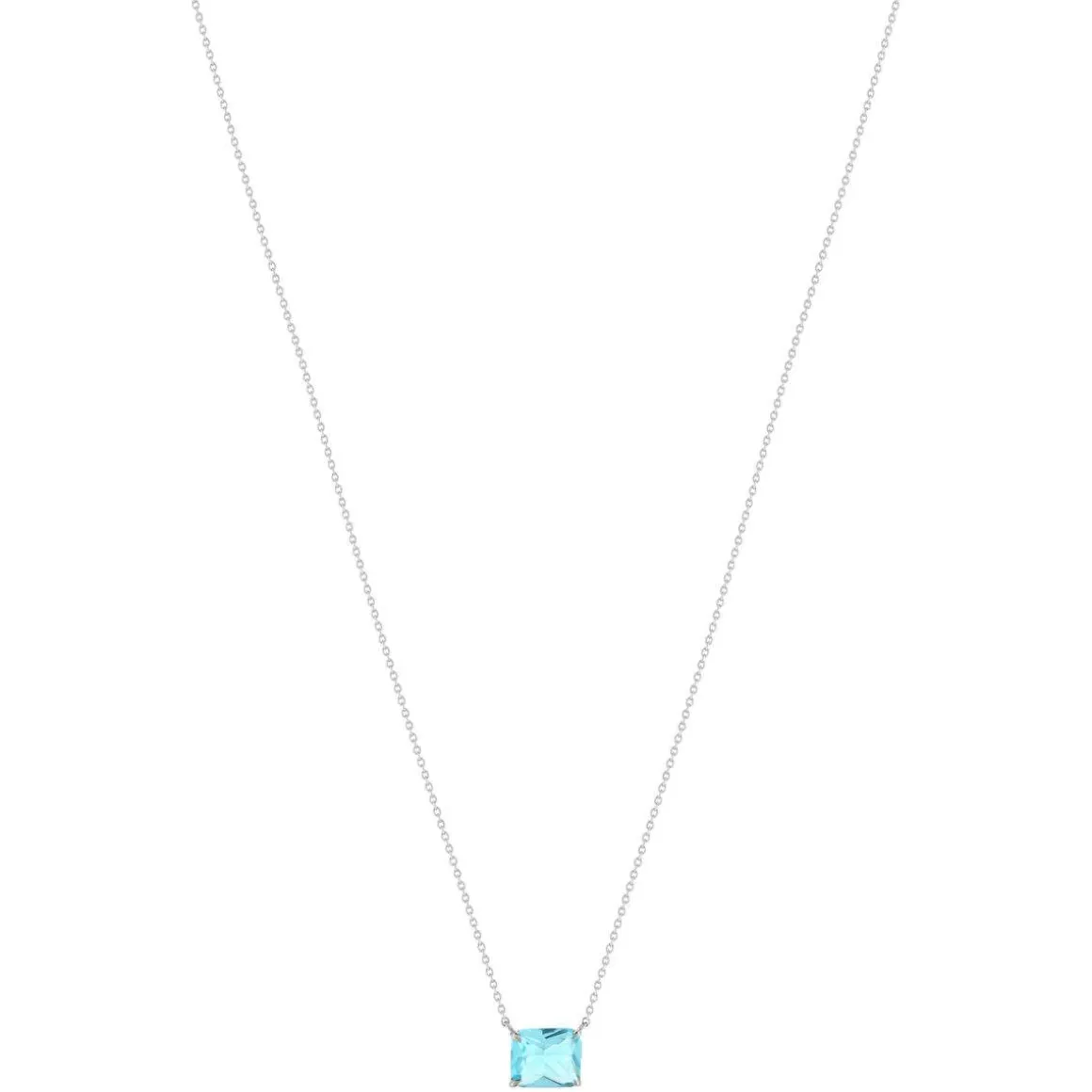 Collier argent 925 cristal bleu 45cm