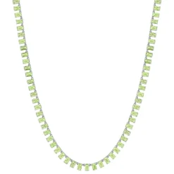 Collier argent 925 cristal vert 43cm