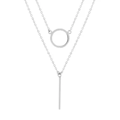 Collier argent 925 double chaîne 42 à 45 cm