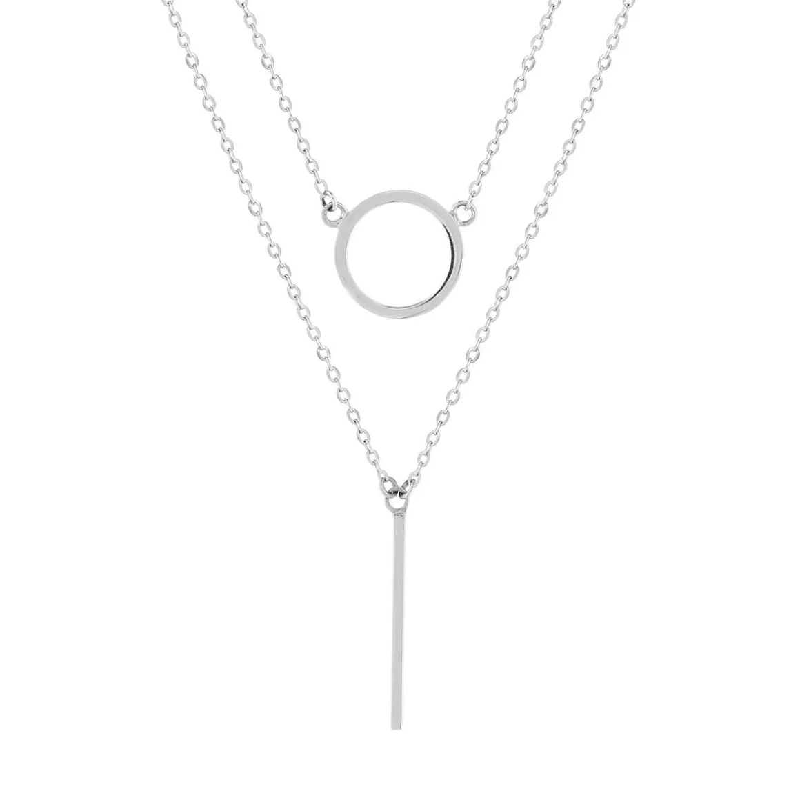 Collier argent 925 double chaîne 42 à 45 cm