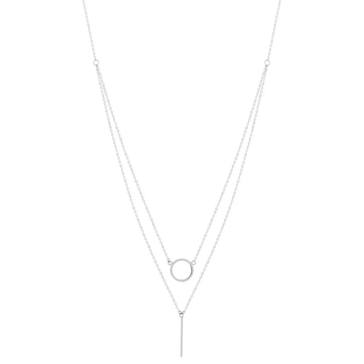 Collier argent 925 double chaîne 42 à 45 cm