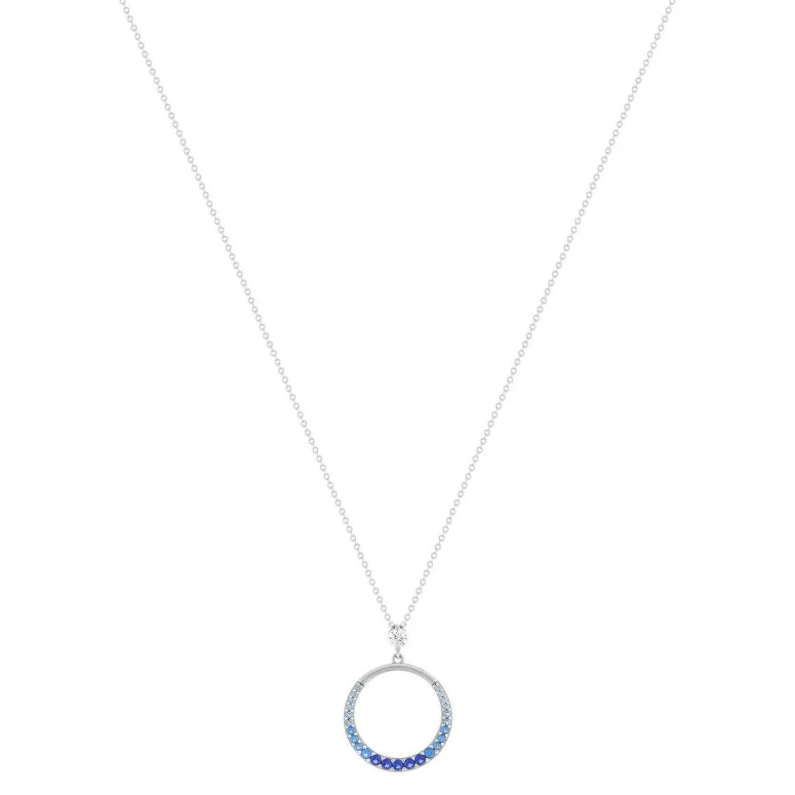 Collier argent 925 et pierres synthétiques 45cm