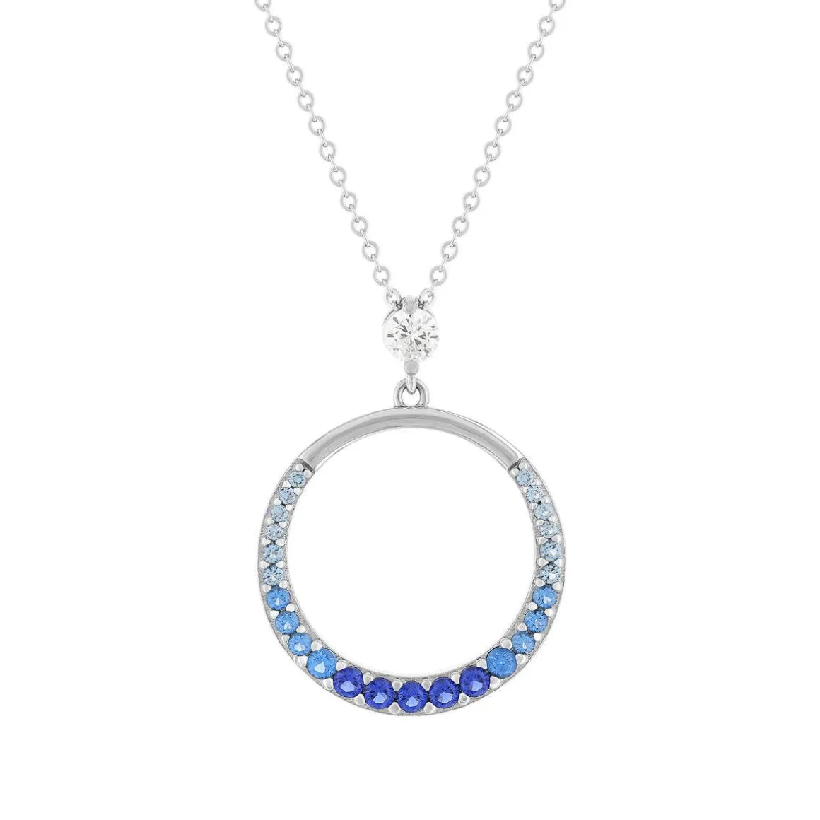 Collier argent 925 et pierres synthétiques 45cm