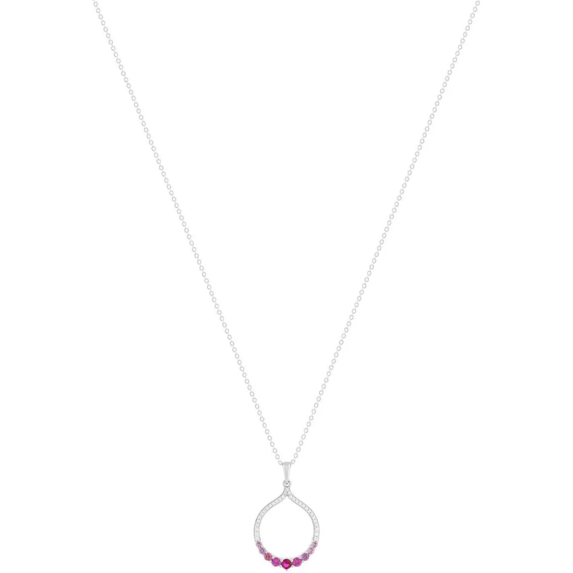 Collier argent 925 et pierres synthétiques 45cm