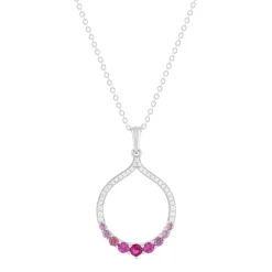 Collier argent 925 et pierres synthétiques 45cm