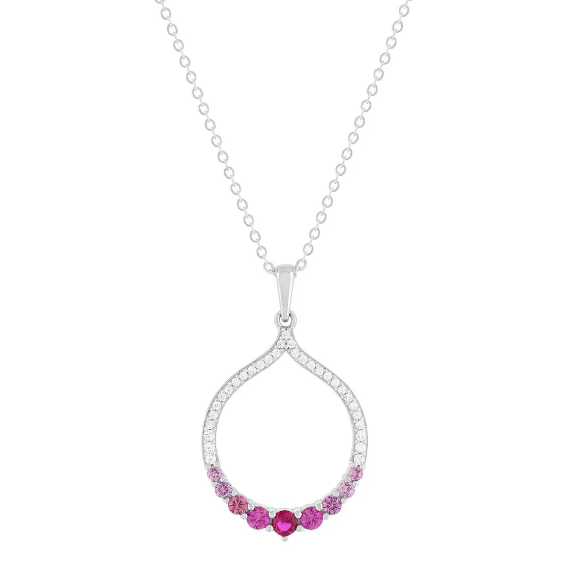 Collier argent 925 et pierres synthétiques 45cm