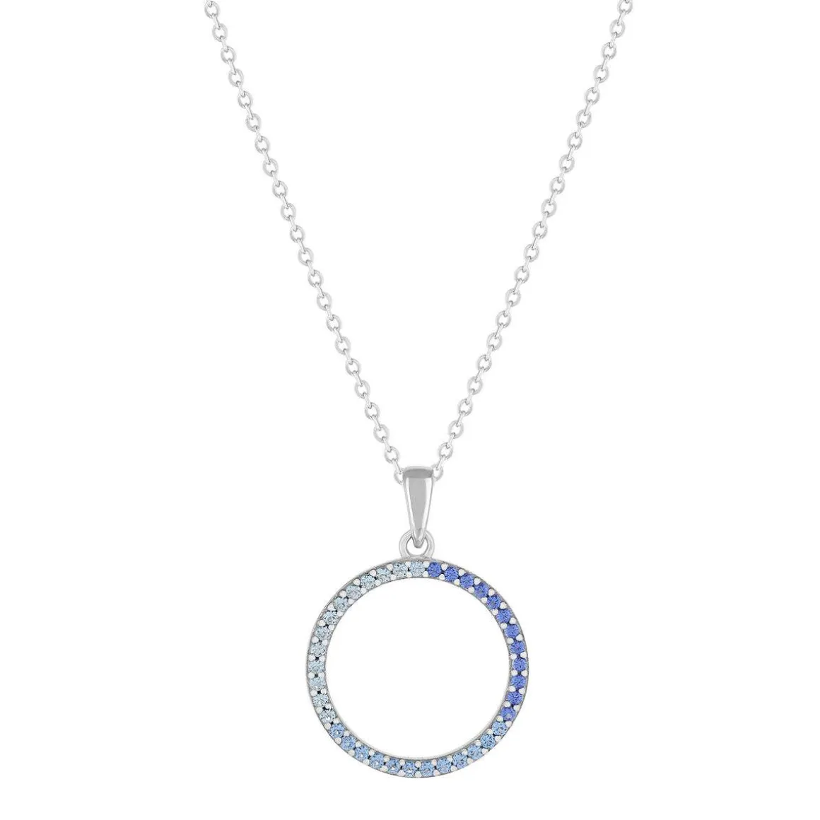 Collier argent 925 et pierres synthétiques 45cm