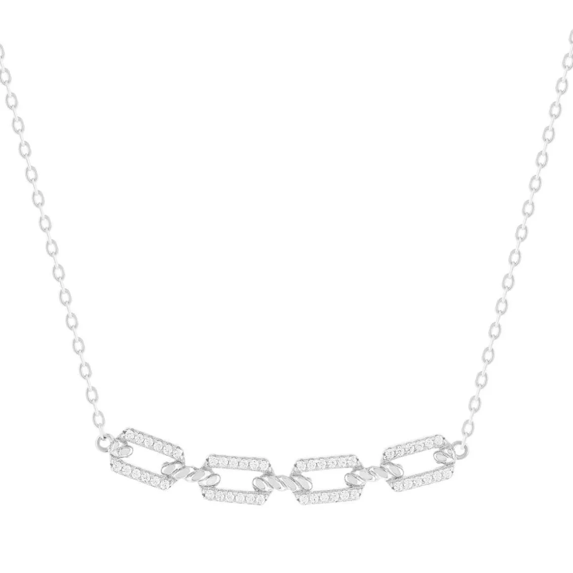 Collier argent 925 et zirconias 45cm