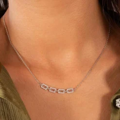 Collier argent 925 et zirconias 45cm