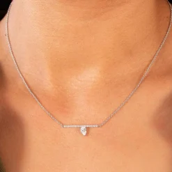 Collier argent 925 et zirconias 45cm