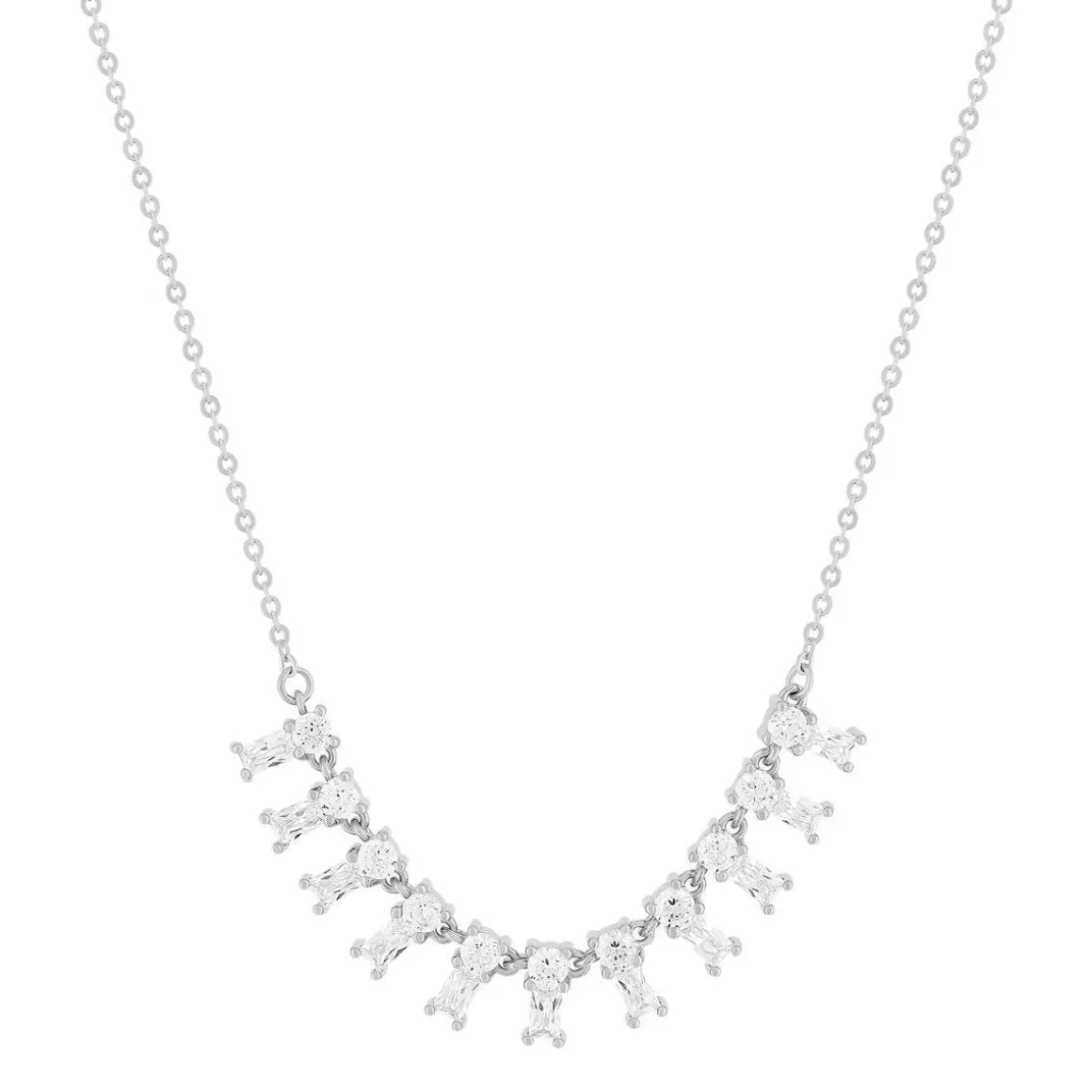 Collier argent 925 et zirconias 45cm
