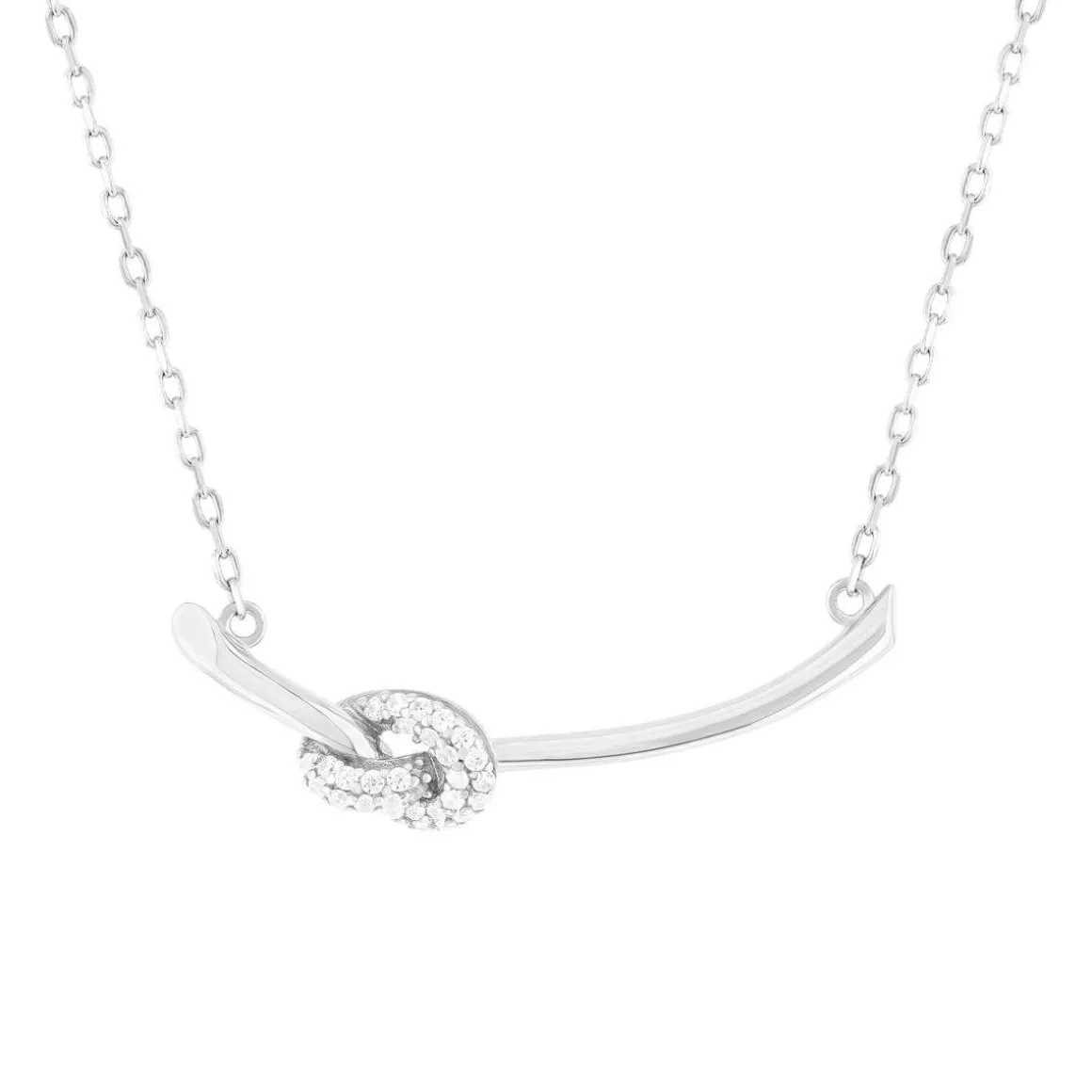 Collier argent 925 et zirconias 45cm