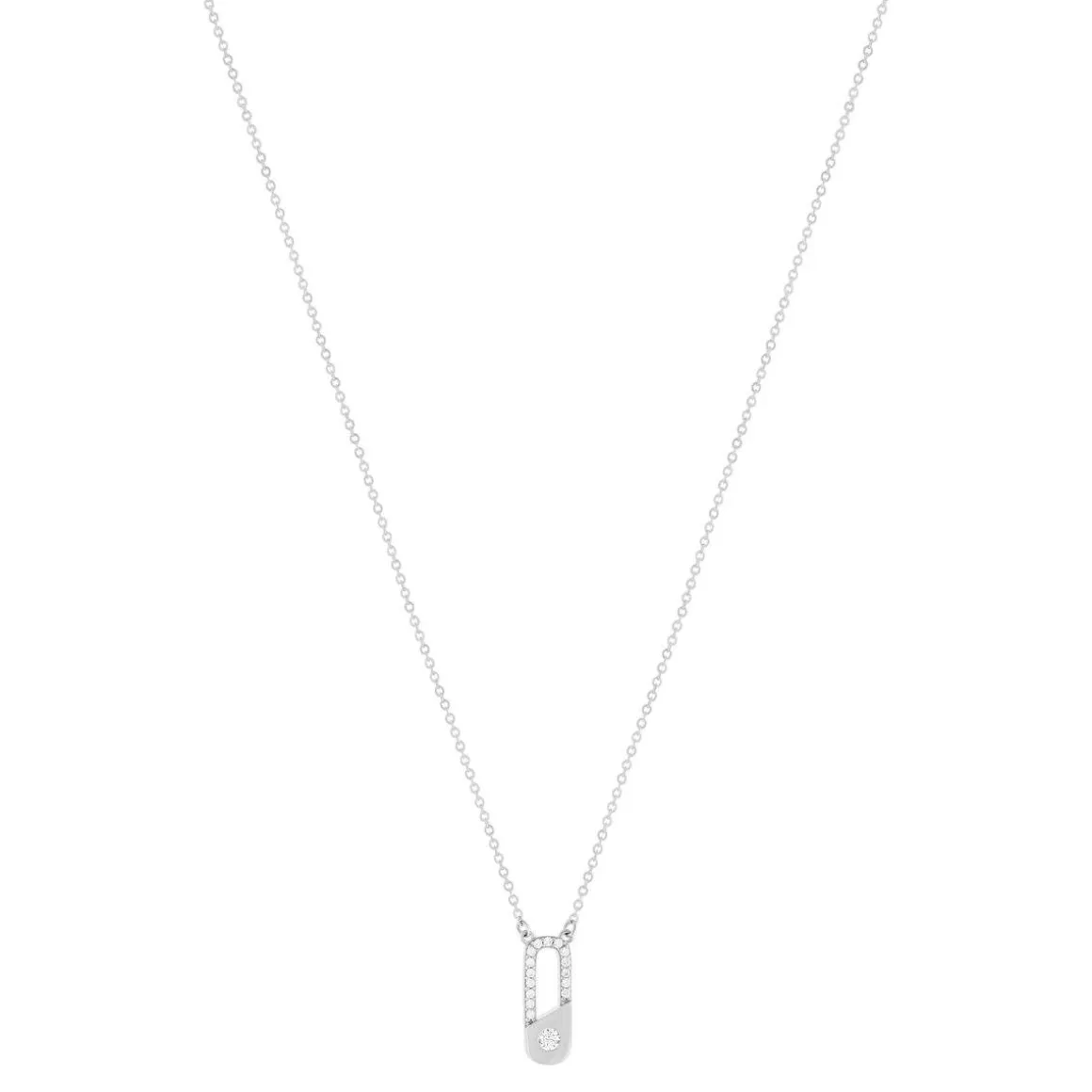 Collier argent 925 et zirconias 45cm