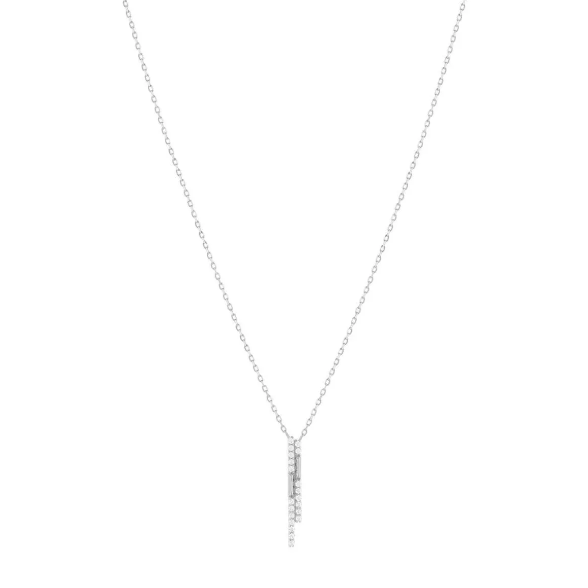 Collier argent 925 et zirconias 45cm