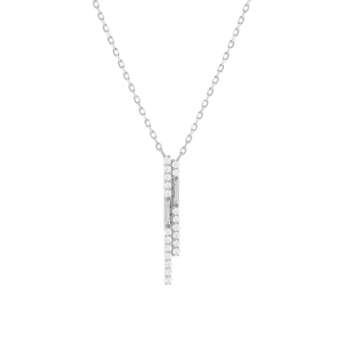 Collier argent 925 et zirconias 45cm