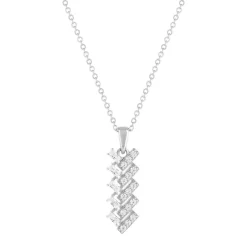 Collier argent 925 et zirconias 45cm