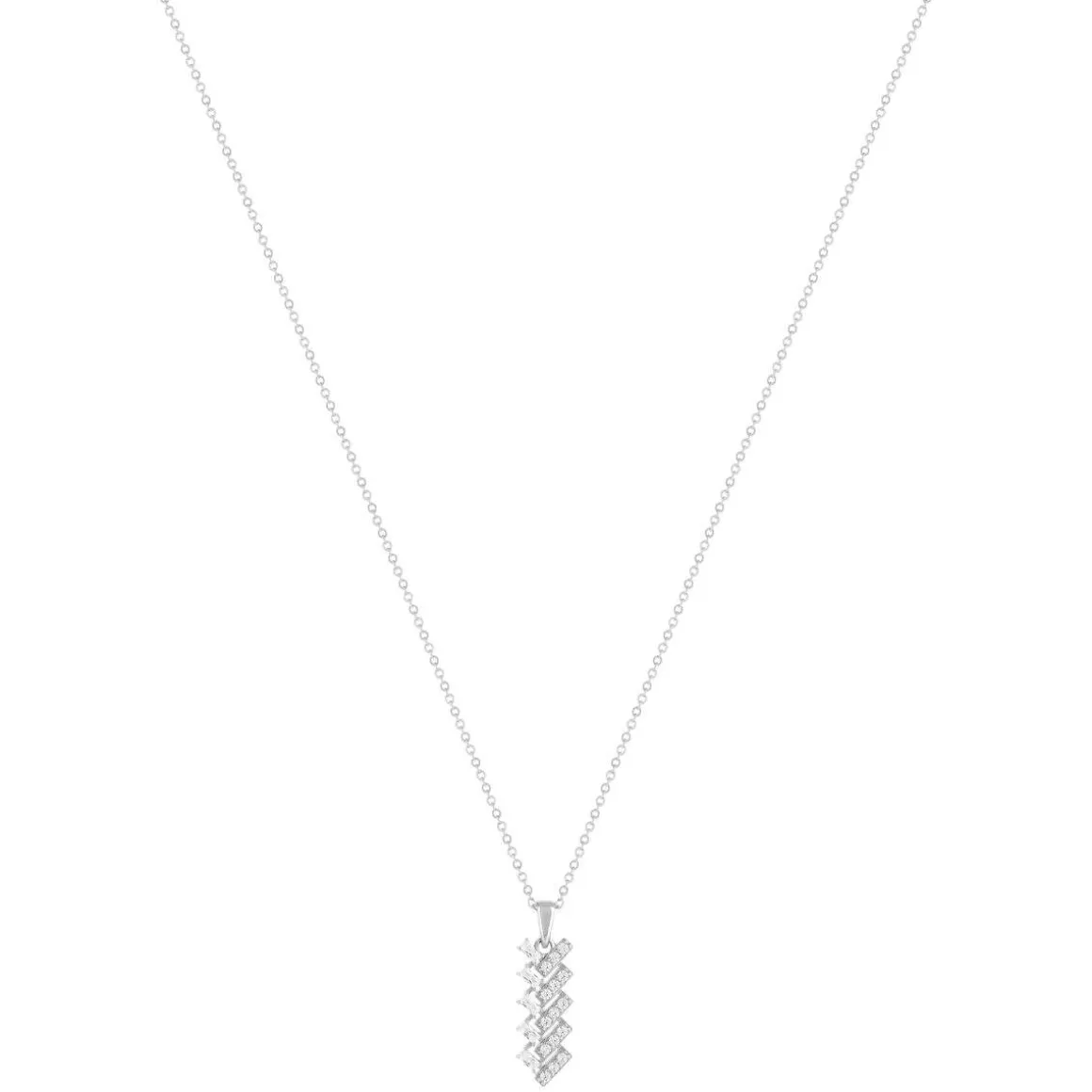 Collier argent 925 et zirconias 45cm