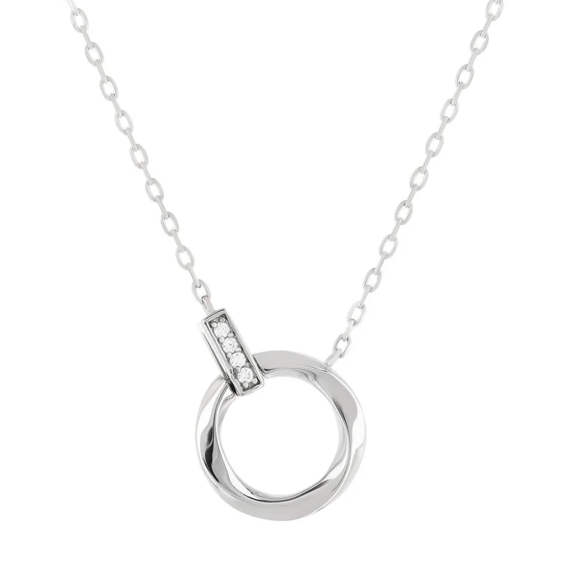 Collier argent 925 et zirconias 45cm