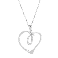 Collier argent 925 et zirconias coeur 45cm