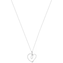 Collier argent 925 et zirconias coeur 45cm