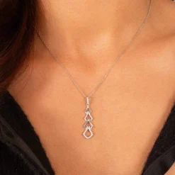Collier argent 925 et zirconias 45cm