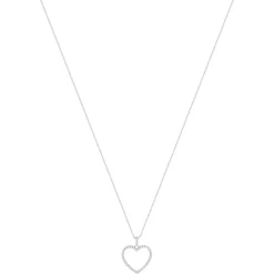 Collier argent 925 et zirconias coeur 45cm