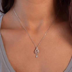 Collier argent 925 et zirconias 45cm