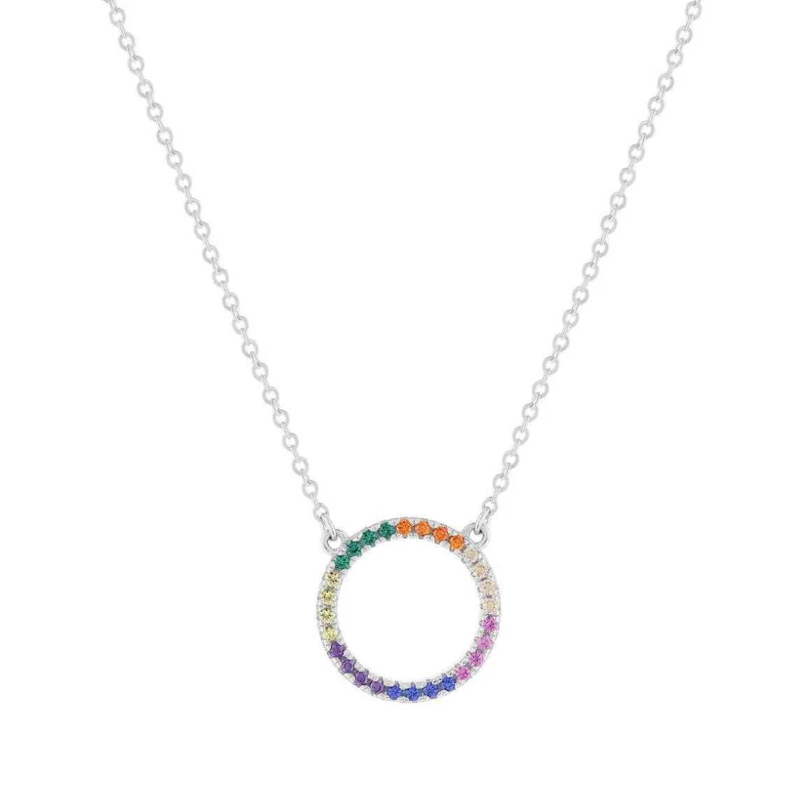 Collier argent 925 et zirconias 45cm