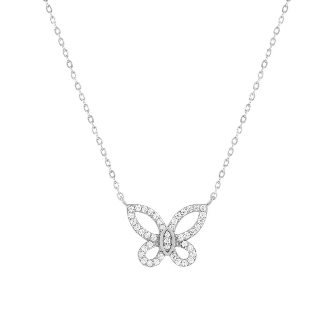 Collier argent 925 et zirconias 45cm