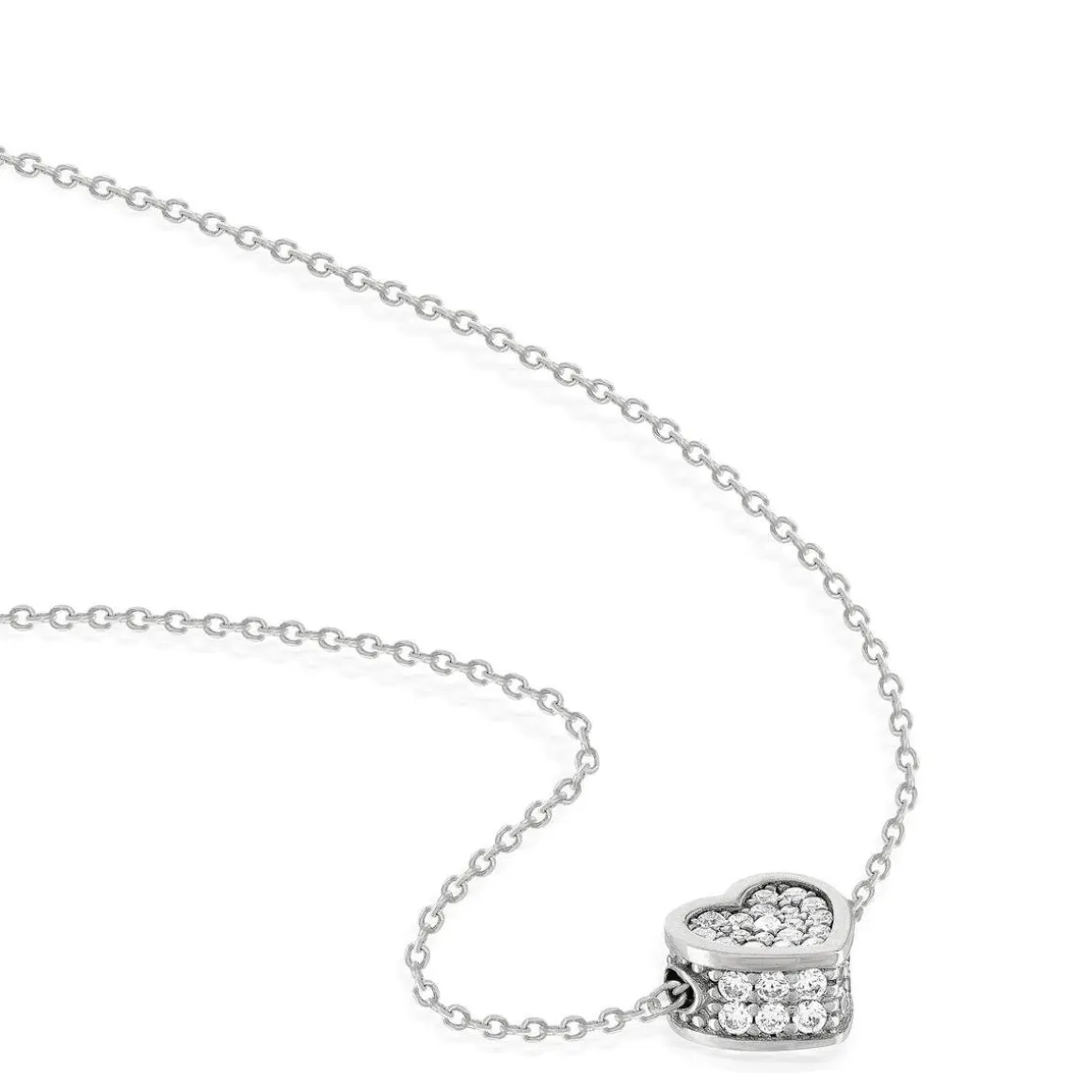 Collier argent 925 et zirconias 45cm