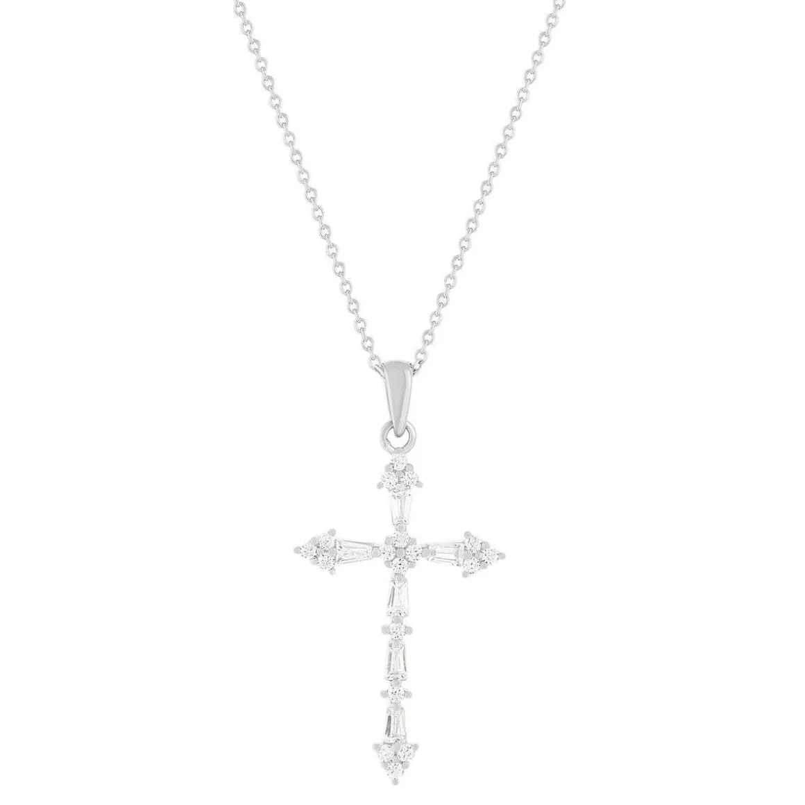 Collier argent 925 et zirconias 45cm