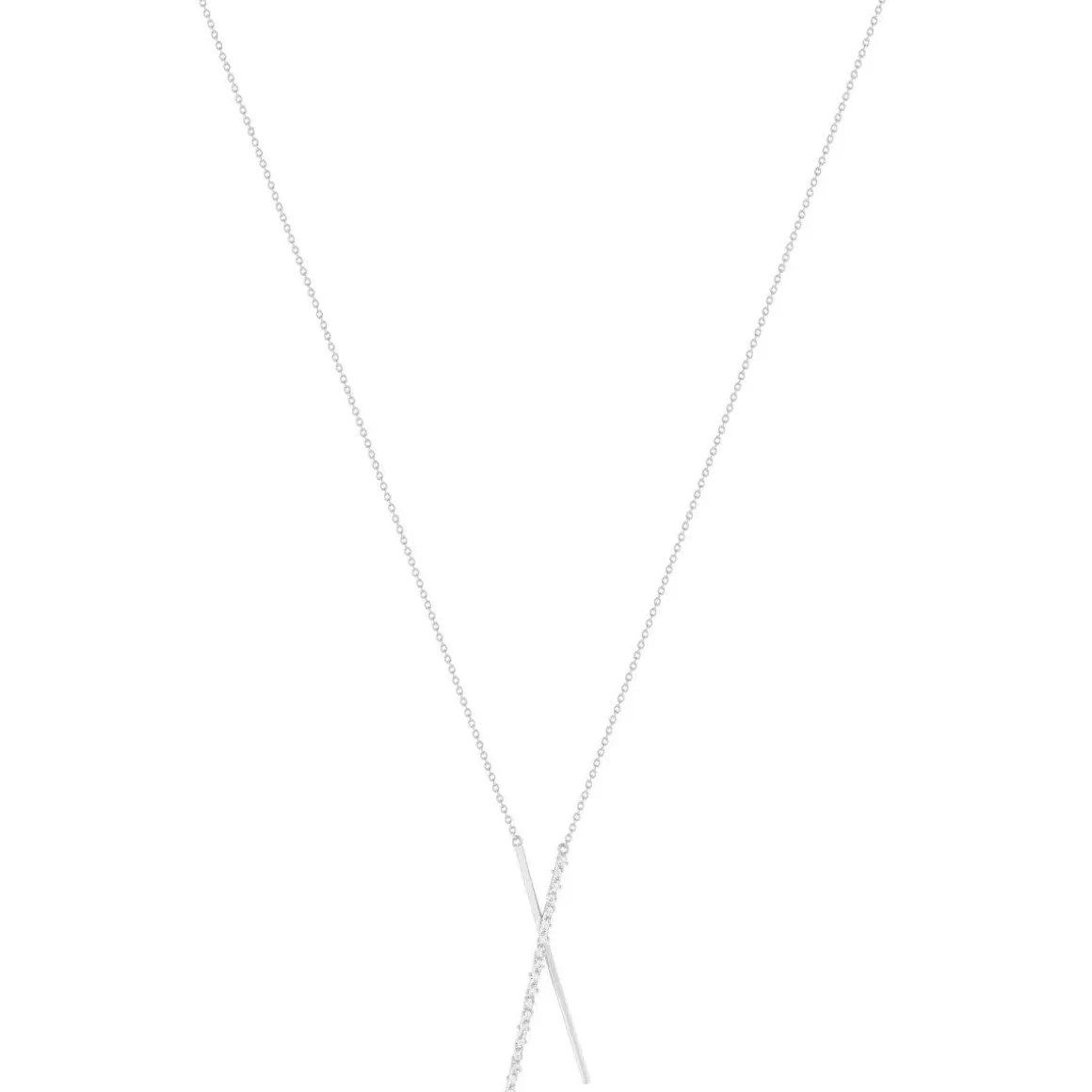 Collier argent 925 et zirconias 44cm